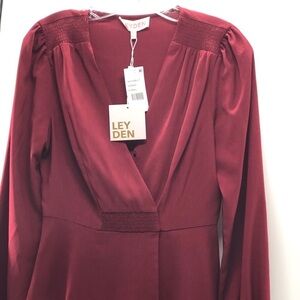 13. Leyden Long Sleeve XS Wrap Blouse w/ Cinch Waist